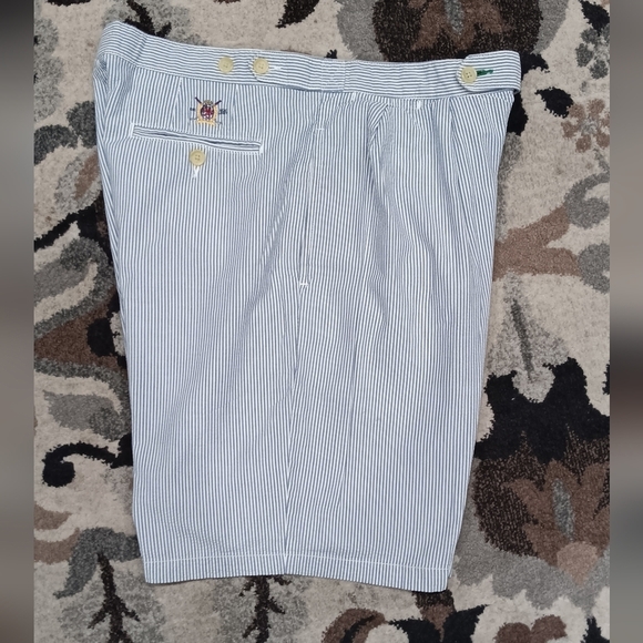 Tommy Hilfiger Shorts Men's Sz 36 Blue Seersucker Striped Chino VTG Casual - Picture 7 of 8